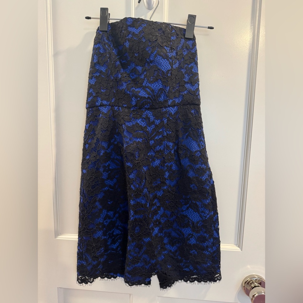 Tibi Strapless Lace Cocktail Dress
